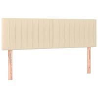 Boxspring met matras stof crèmekleurig 140x190 cm - thumbnail