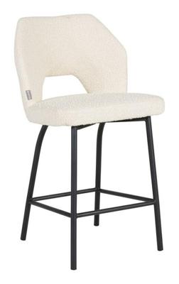 MUST Living Barstoel 'Bloom' Bouclé, kleur Naturel (zithoogte 65cm)