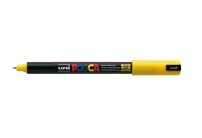 Uni-Posca Posca marker, afm pc-1mr, lijndikte 0,7 mm, extra-fijn, geel, 1 stuk