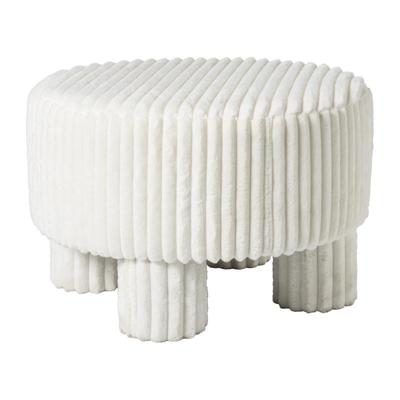 Poef Nora ribstof XL - wit - ø60x40 cm Poef Nora ribstof XL - wit - ø60x40 cm