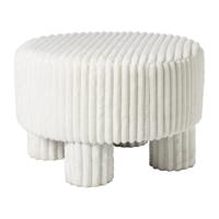 Poef Nora ribstof XL - wit - ø60x40 cm - thumbnail