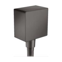 Muuraansluitbocht FixFit Square HansGrohe met Terugslagklep Geborsteld Zwart Chroom - thumbnail