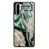 Huawei P30 Pro glazen hardcase - Green waves - thumbnail