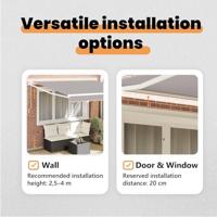 VidaXL Inklapbaar zonnescherm lichtgrijs 350 x 250 cm - thumbnail