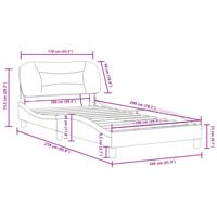 Bedframe met LED zonder matras "Hvar" zwart en wit 100x200 cm - thumbnail