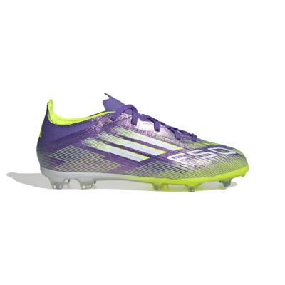 adidas F50 Elite Gras Voetbalschoenen (FG) Kids Paars Wit Neongeel