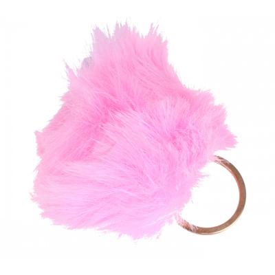 LG Imports sleutelhanger Fluffy meisjes 8 cm textiel oudroze