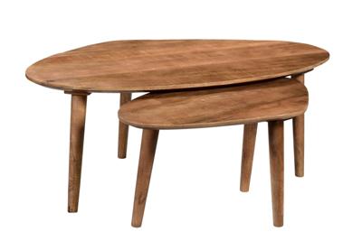 Sohome Organische Salontafel 'Yaden' Mangohout, Set van 2 stuks Sohome Organische Salontafel 'Yaden' Mangohout, Set van 2 stuks