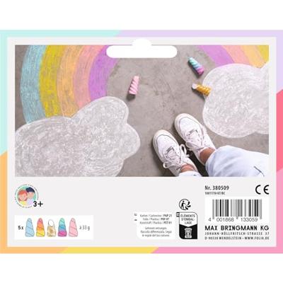 Set van 5 stoepkrijt LICORNE FOLIA meerkleurig Set van 5 stoepkrijt LICORNE FOLIA meerkleurig