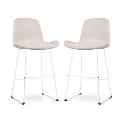 Nolon Nino-Fé Barkrukken Set van 2 - Beige - Wit - 75 cm Nolon Nino-Fé Barkrukken Set van 2 - Beige - Wit - 75 cm