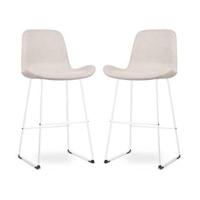 Nolon Nino-Fé Barkrukken Set van 2 - Beige - Wit - 75 cm - thumbnail