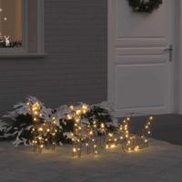 VidaXL Rendier trek slede met 160 led warmwit 53 x 28 x 33 cm rattan - thumbnail