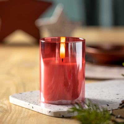 Leonardo Autentico Kaars 10 x 8 cm met ledverlichting rood