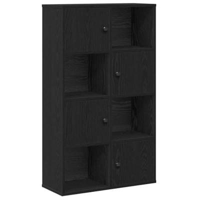 Boekenkast 60x24x101,5 cm bewerkt hout zwart eikenkleurig