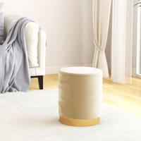 Hocker met opbergruimte rond fluweel abrikooskleurig - thumbnail