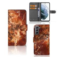 Samsung Galaxy S21 FE | Bookcase | Marmer Bruin - thumbnail