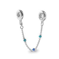 Pandora 791688C01 Bedel Veiligheidsketting Triple Blue Stone zilver-kristal blauw - thumbnail