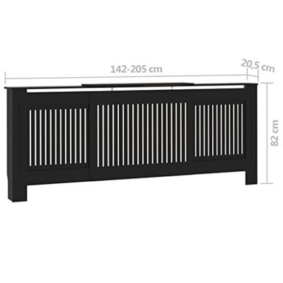 VidaXL Radiatorombouw 205 cm mdf zwart - thumbnail
