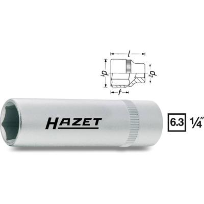 HAZET Dopsleutel 850LG-5 · 1/4 inch (6,3 mm) vierkant hol · Buiten-zeskant-tractieprofiel · SW 5 mm