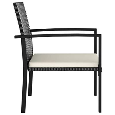Tuinstoelen 4 st poly rattan zwart - thumbnail
