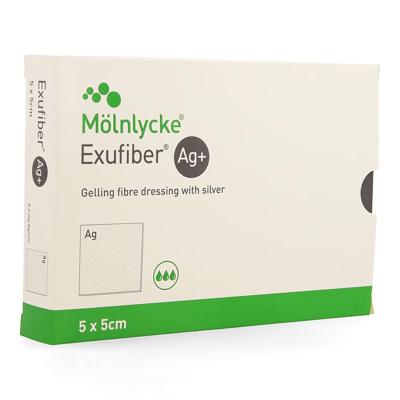 Exufiber Ag Gel.fibre Dressing Ster 5 X 5cm 10