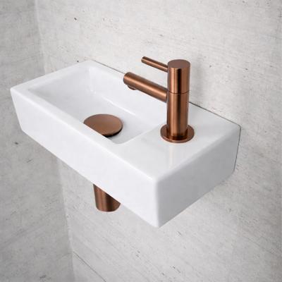 Fonteinset Glans Wit Wiesbaden Color Brons Koper (kraangat rechts)