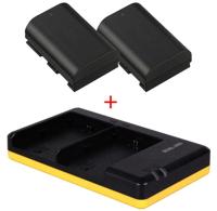 2 x camera accu LP-E6 + dubbellader voor 2 accu's - thumbnail