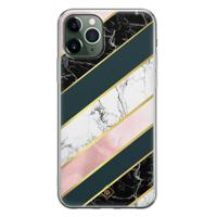 iPhone 11 Pro Max siliconen hoesje - Marble stripes - thumbnail