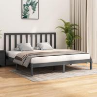 Bedframe massief grenenhout grijs 200x200 cm - thumbnail
