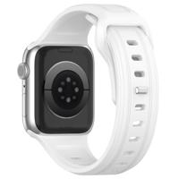 By Qubix - Square siliconen band - Wit - Compatible met Apple Watch 44mm / 45mm / 46mm / 49mm - Compatible Apple watch bandjes - thumbnail