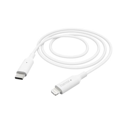 Hama 00201598 USB-laadkabel USB 2.0 Apple Lightning stekker, USB-C stekker 1.00 m Wit
