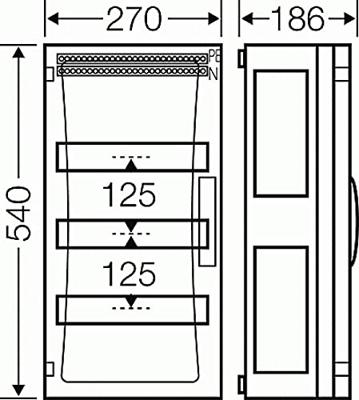 Hensel 68000179 FP 1319 Kleine verdeelkast Opbouw (op muur) Aantal groepen: 36 Aantal rijen: 3 Inhoud: 1 stuk(s)