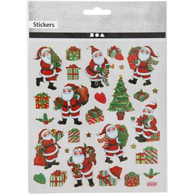 Creativ Company Stickers, klassieke kerstfiguren, vel 15x16,5 cm, ca. 29 stuk, 1 vel
