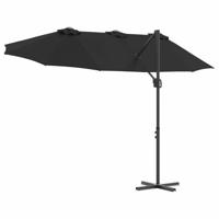 VidaXL Parasol zwart 372 x 198 x 243 cm polyester en aluminium - thumbnail