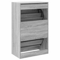 Schoenenkast 60x34x96,5 cm bewerkt hout grijs sonoma eikenkleur - thumbnail