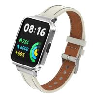 By Qubix - Leren band met case - Roomwit - Xiaomi Redmi Watch 2 (Lite) - thumbnail