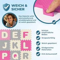 Puzzelmat 86 delig met getallen en letters Roze - thumbnail