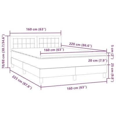 Boxspring met matras fluweel roze 160x220 cm