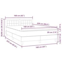 Boxspring met matras fluweel roze 160x220 cm - thumbnail