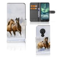 Nokia 7.2 | Nokia 6.2 | Telefoonhoesje | Met pasjeshouder | Paarden - thumbnail