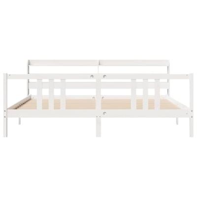 Bedframe met hoofdeinde zonder matras 200x200 cm wit