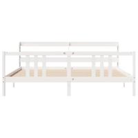 Bedframe met hoofdeinde zonder matras 200x200 cm wit - thumbnail
