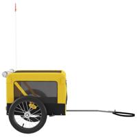 Hondenfietstrailer oxford stof en ijzer geel en zwart - thumbnail