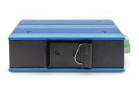 DIGITUS Netwerk Switch - 5-poorts Gigabit Ethernet - 4x RJ45 + 1x SFP-poort - Unmanaged - 10/100/1000 Mbps - DIN rail & wandmontage - IP40 - industriële serie - Blauw - thumbnail