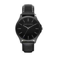 Armani Exchange horlogeband AX2148 Leder Zwart 22mm + zwart stiksel - thumbnail