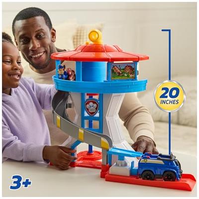 PAW Patrol speelfigurenset uitkijktoren met 2 Chase-figuren en auto