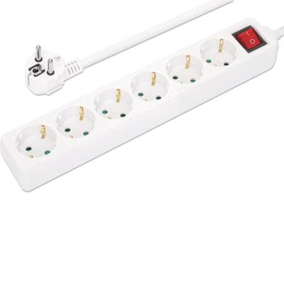 Manhattan 168335 Stekkerdoos met schakelaar Wit Randaarde stekker 1 stuk(s)