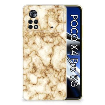 Xiaomi Poco X4 Pro 5G | TPU | Siliconen hoesje | Marmer Goud Xiaomi Poco X4 Pro 5G | TPU | Siliconen hoesje | Marmer Goud
