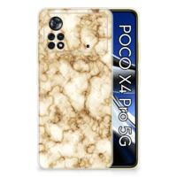 Xiaomi Poco X4 Pro 5G | TPU | Siliconen hoesje | Marmer Goud - thumbnail