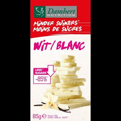 Damhert Chocoladetablet wit minder suikers 85 Gram